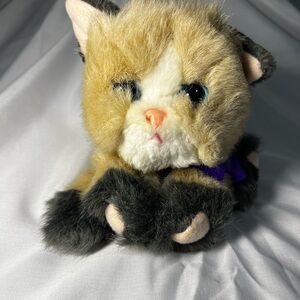 Vintage 1996 Tyco Kitty Kitty Kitten Brown Black Cat Rattle Plush Rare
